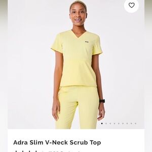 NWT Figs Adra Slim V-Neck Yellow Scrub Top